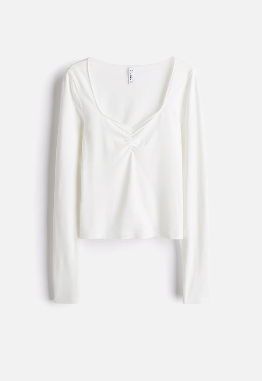 H&M - Sweetheart-neck top - white
