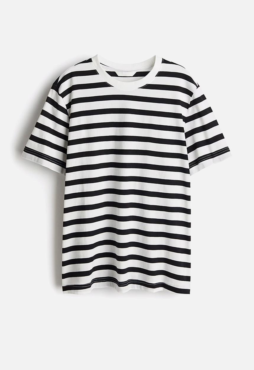 H&M - T-shirt - white & black striped