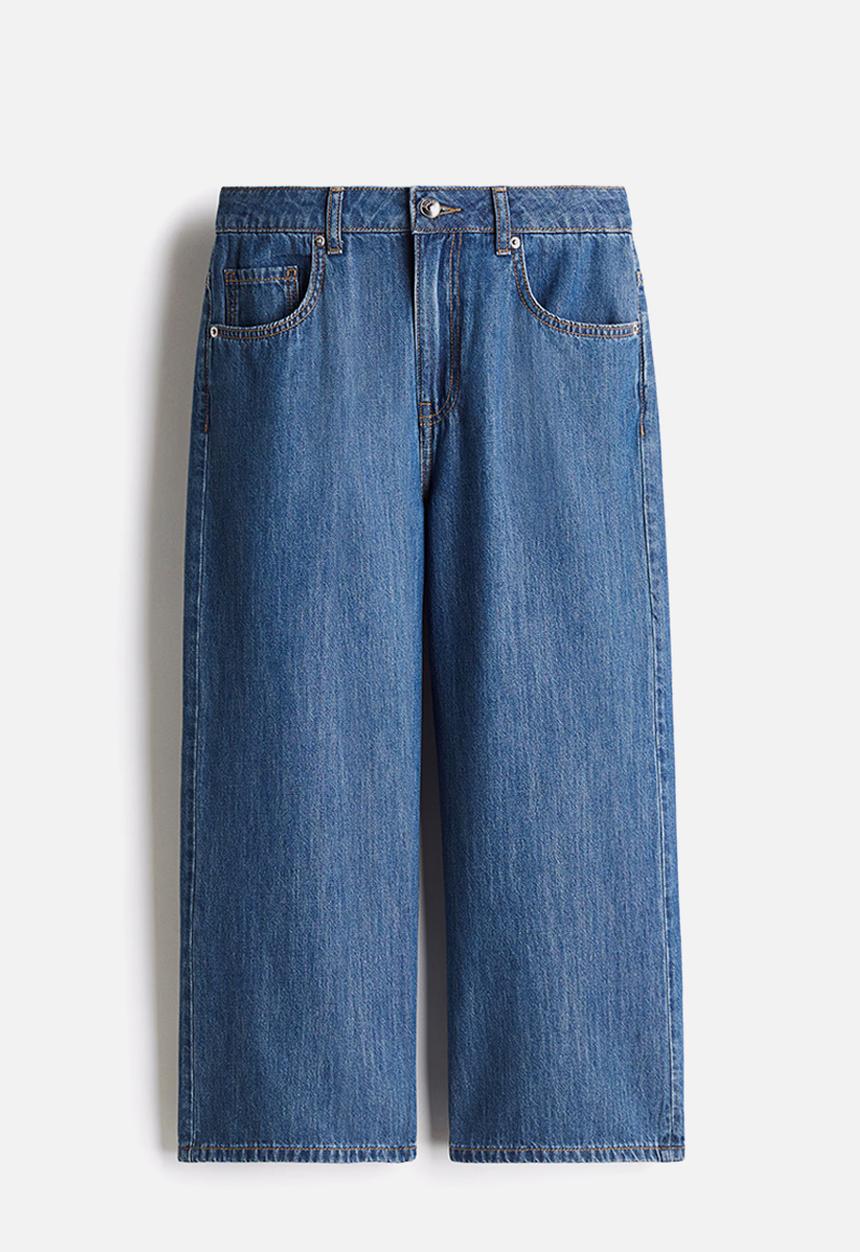 H&M - Wide high cropped jeans - denim blue