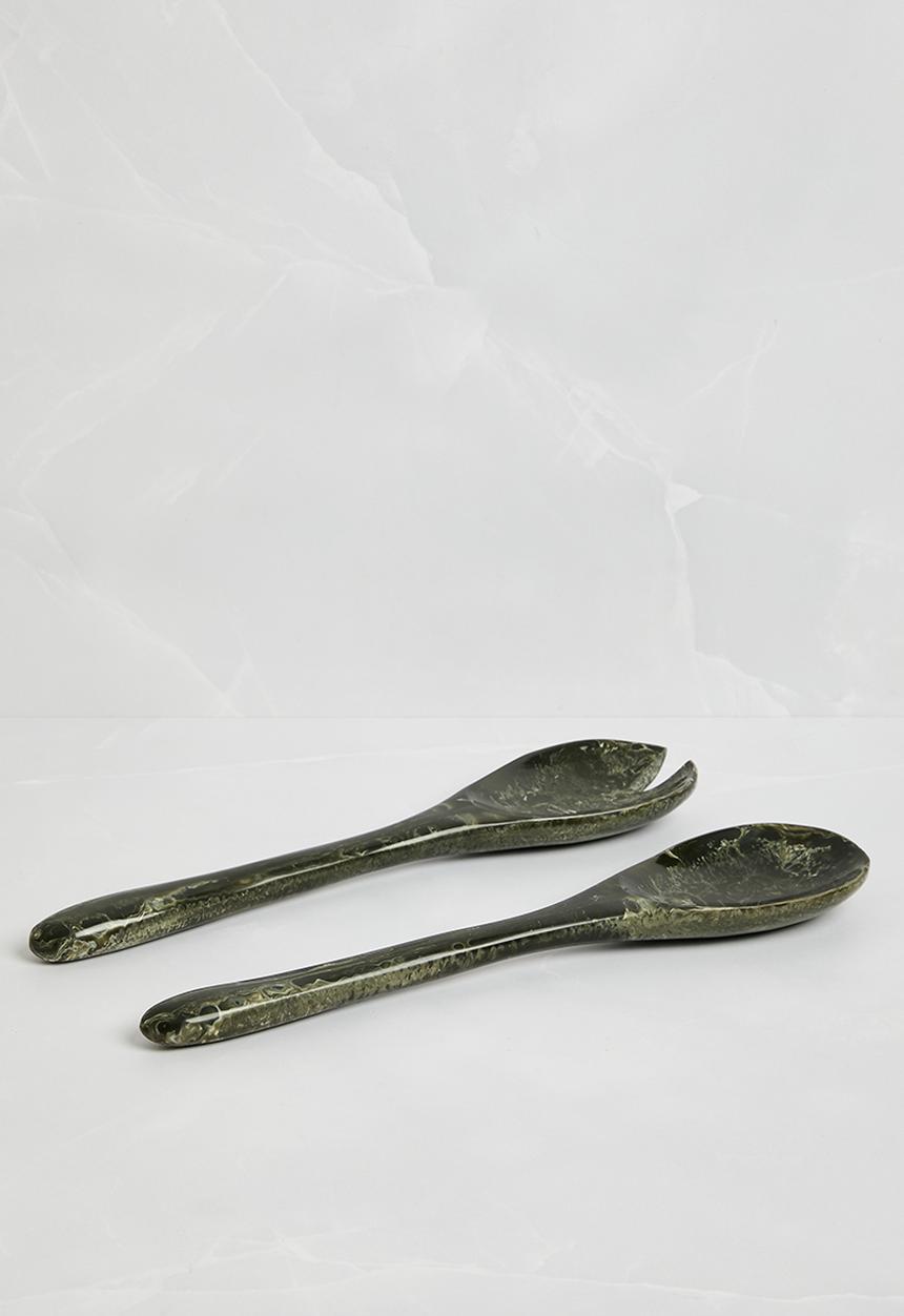 Sixth Floor - Resin Serving Spoons Set of 2 - Black