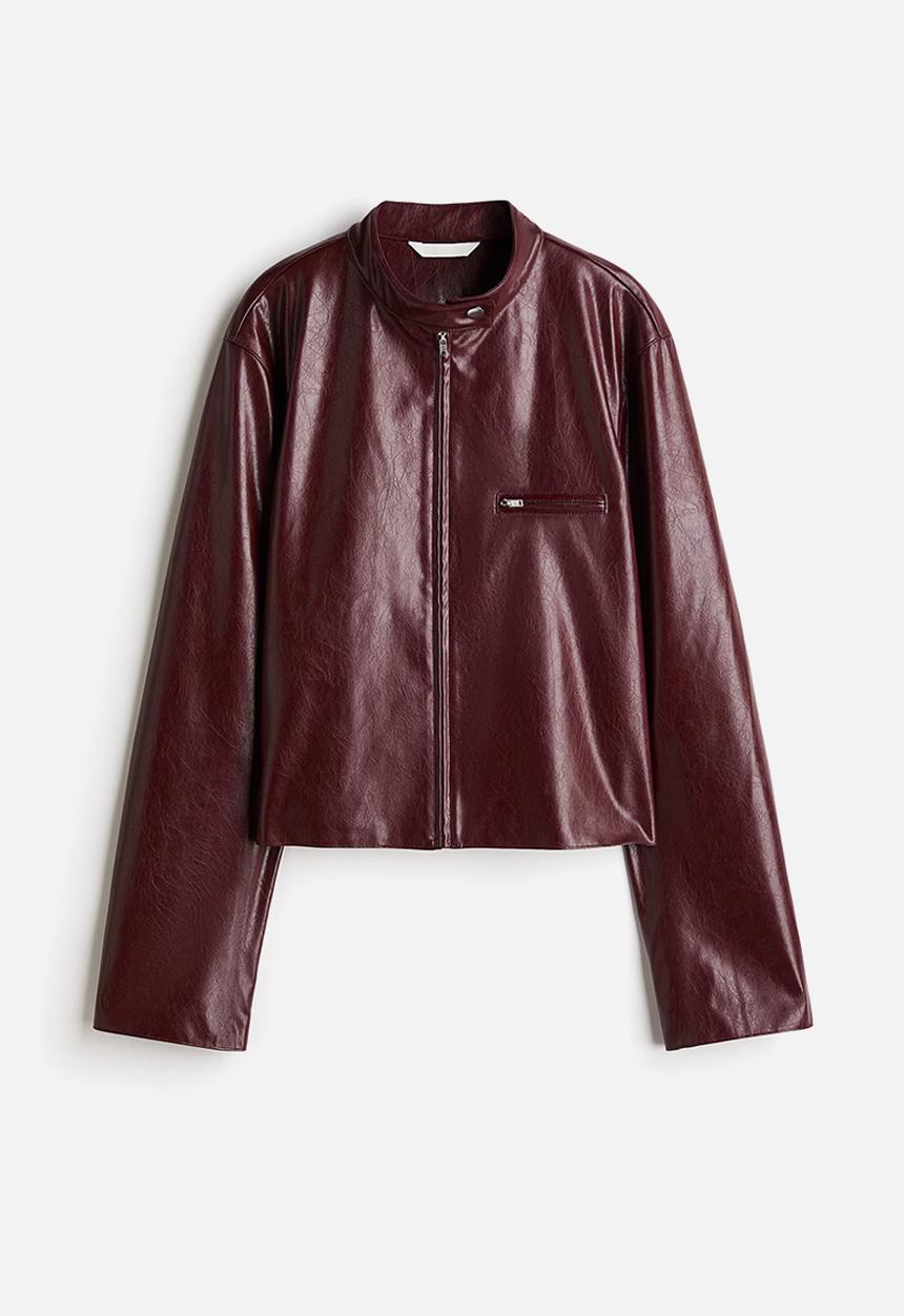 H&M - Coated jacket - burgundy