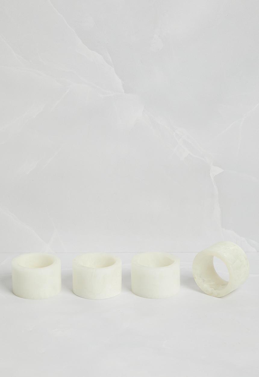 Sixth Floor - Resin Napkin Rings Set of 4 - White