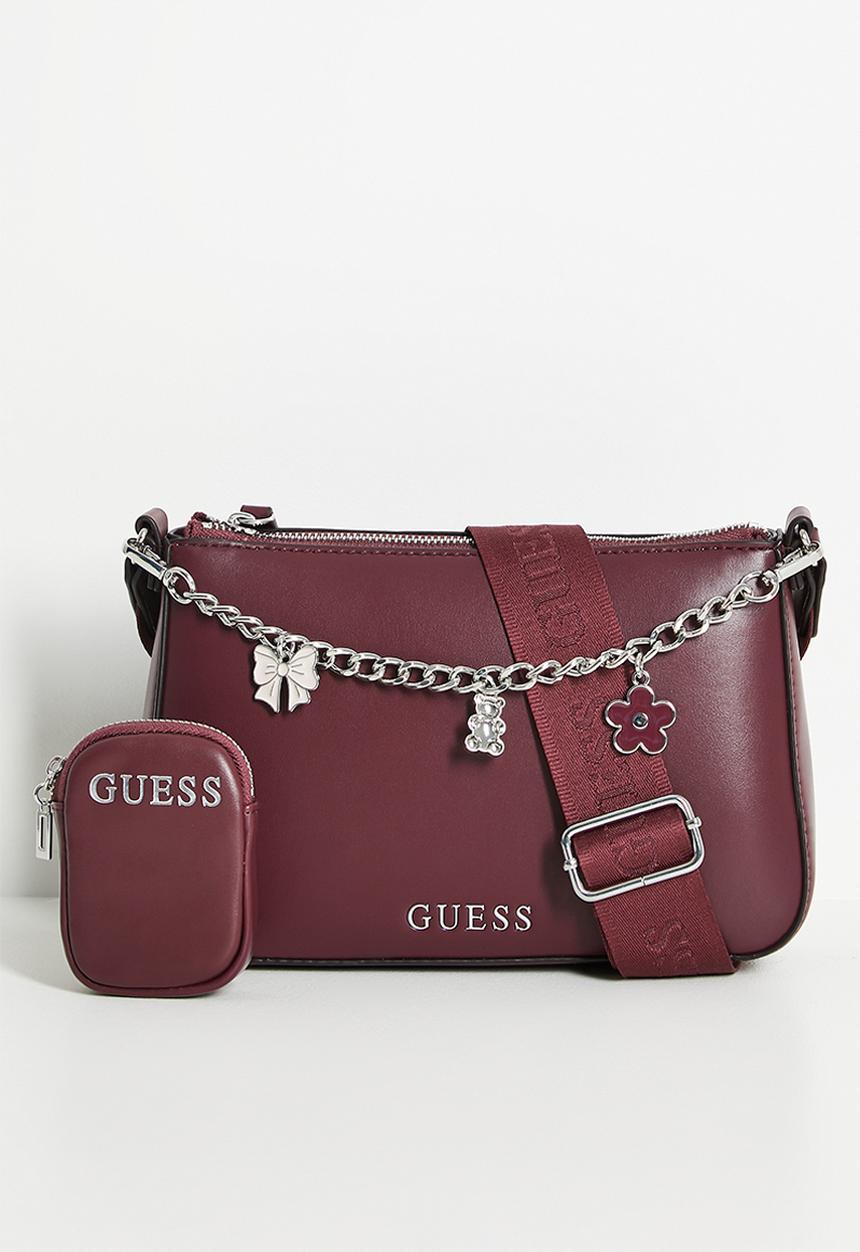 GUESS - Fiora mini  crossbody bag - oxblood