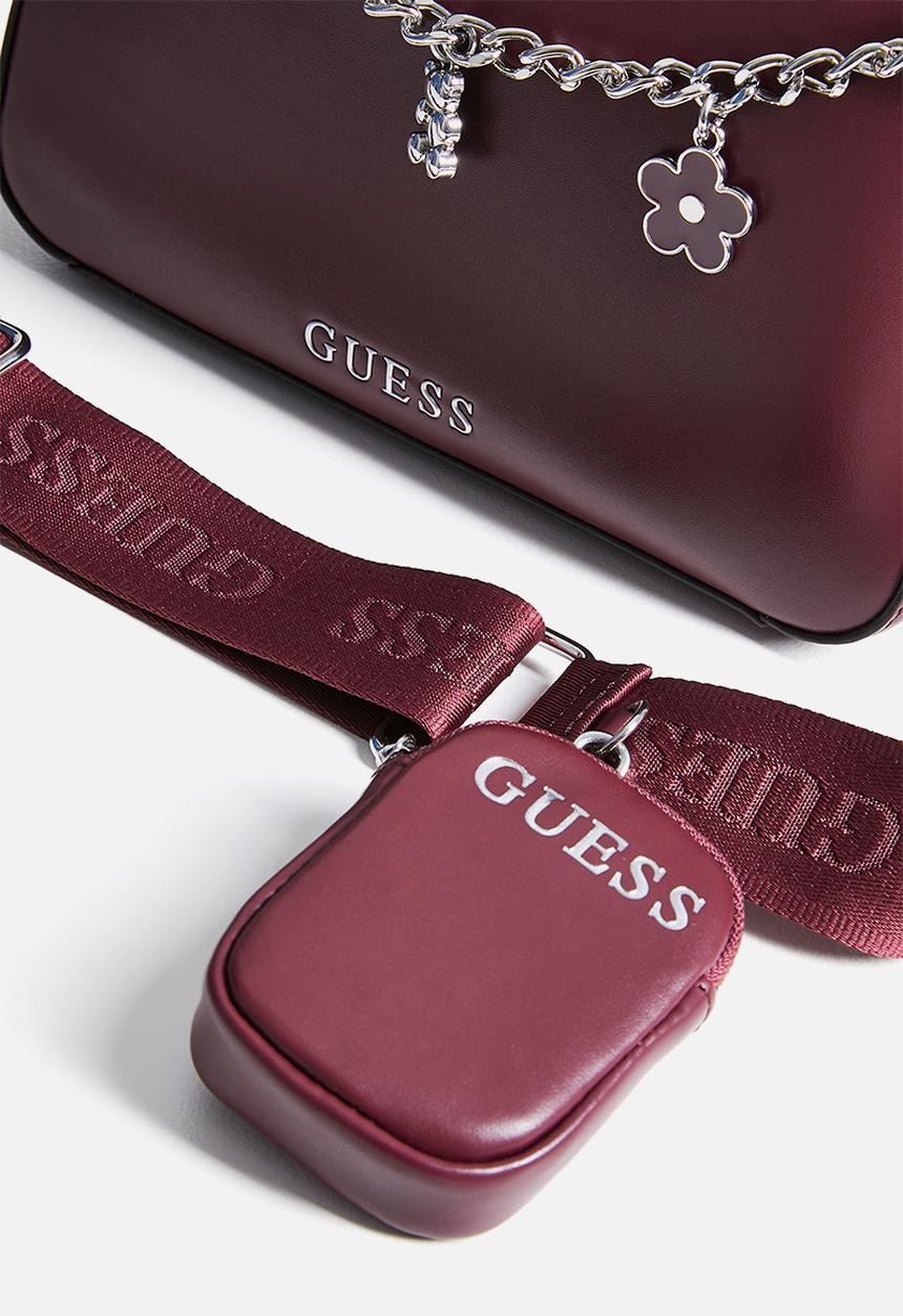 GUESS - Fiora mini  crossbody bag - oxblood