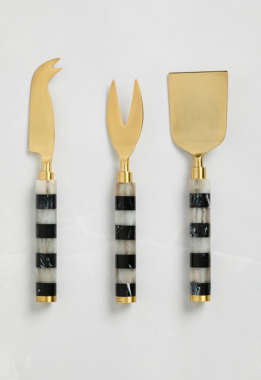 Sixth Floor - Resin Cheese Knives Set of 3 - Black