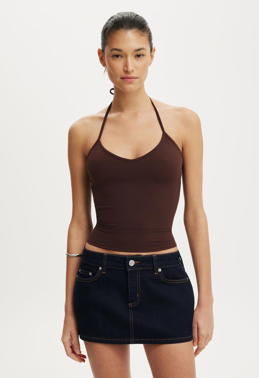 Cotton On - Micro low denim skirt - aries blue
