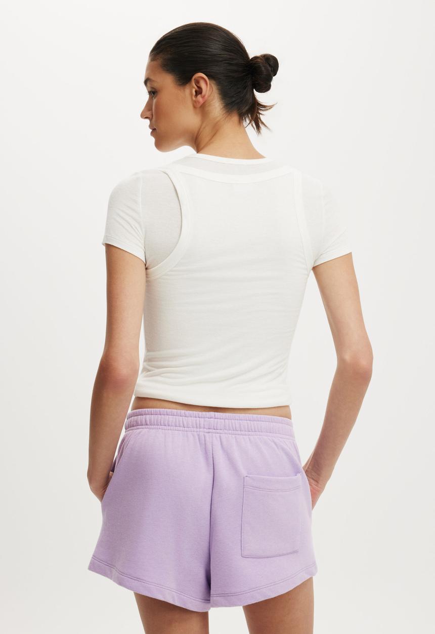 Cotton On - Fleece sweatshort - washed violet valentine