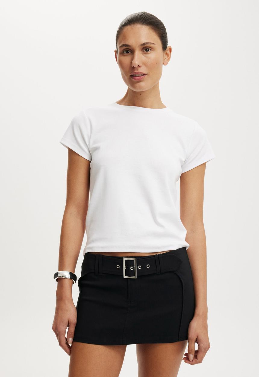 Cotton On - Nico belted micro mini skirt - black