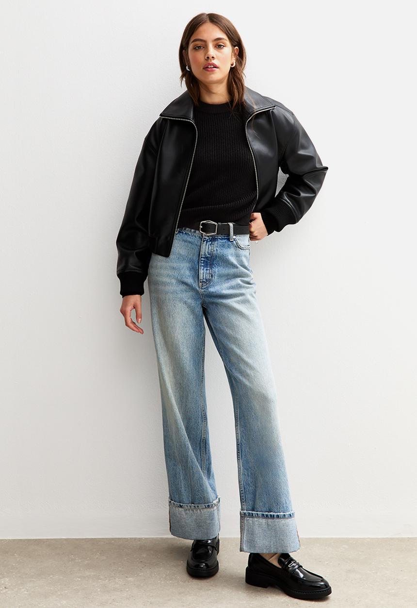 New Look - Ribbed Crew Neck Knit Jumper - black