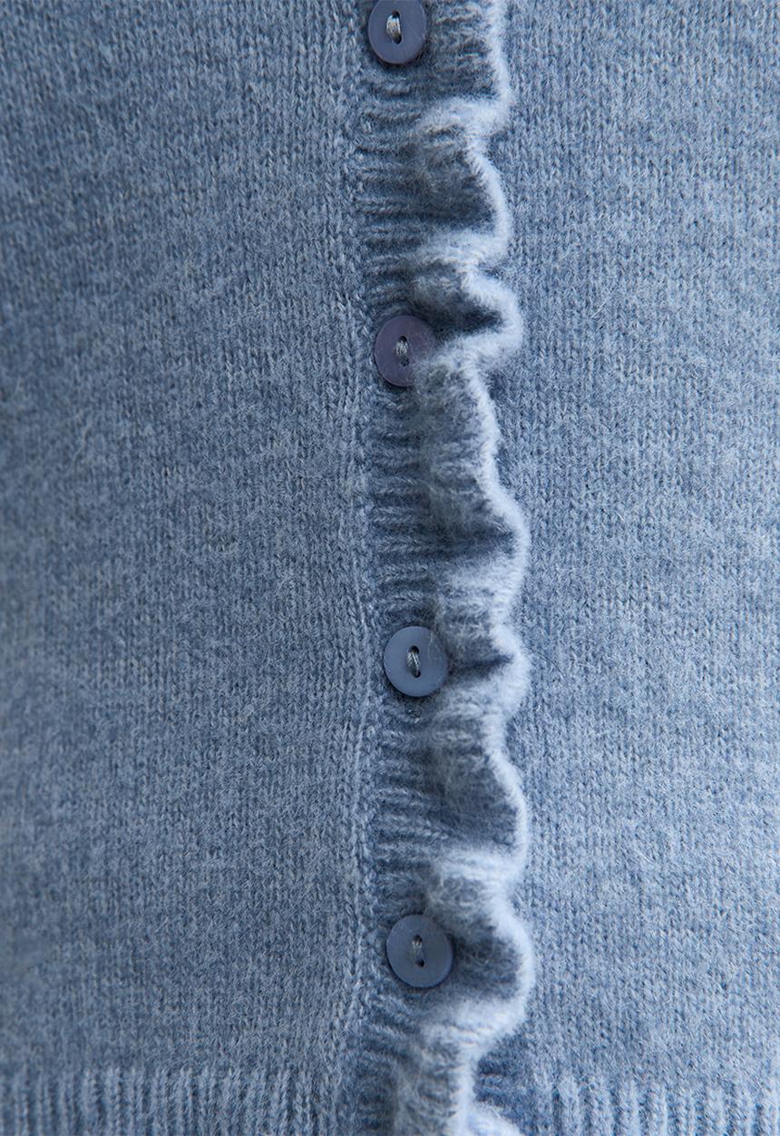 New Look - Ruffle cable knit cardigan - blue