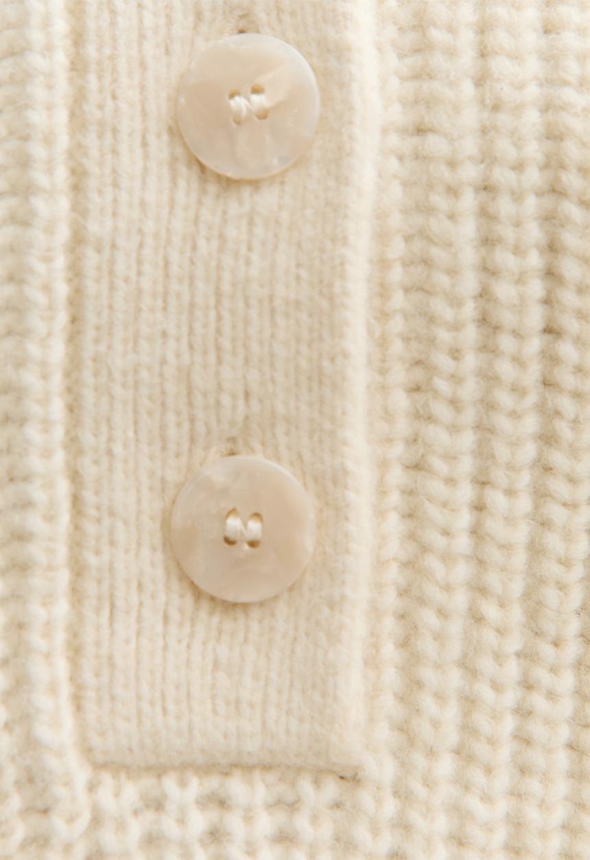 New Look - Half cardi henley - cream
