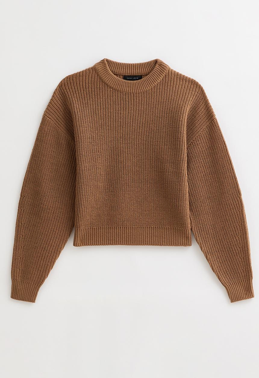 New Look - Ribbed Crew Neck Knit Jumper - camel
