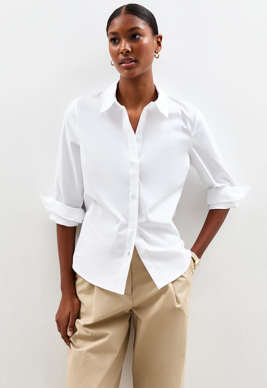 New Look - Vde sadie slim pc shirt - white