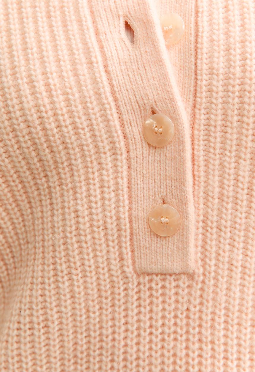 New Look - Half cardi henley - lt pink