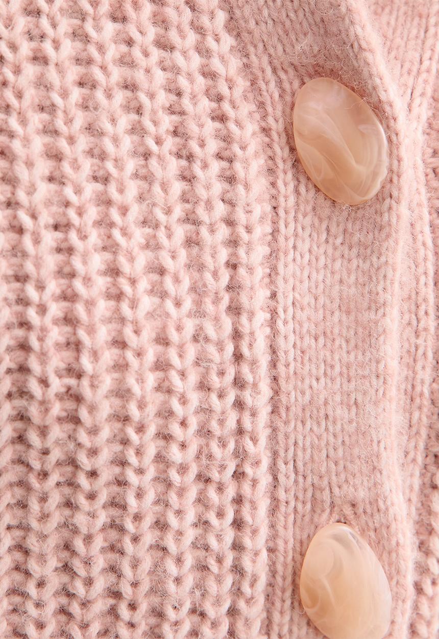New Look - Ribbed Knit Raglan Sleeve Cardigan - lt pink