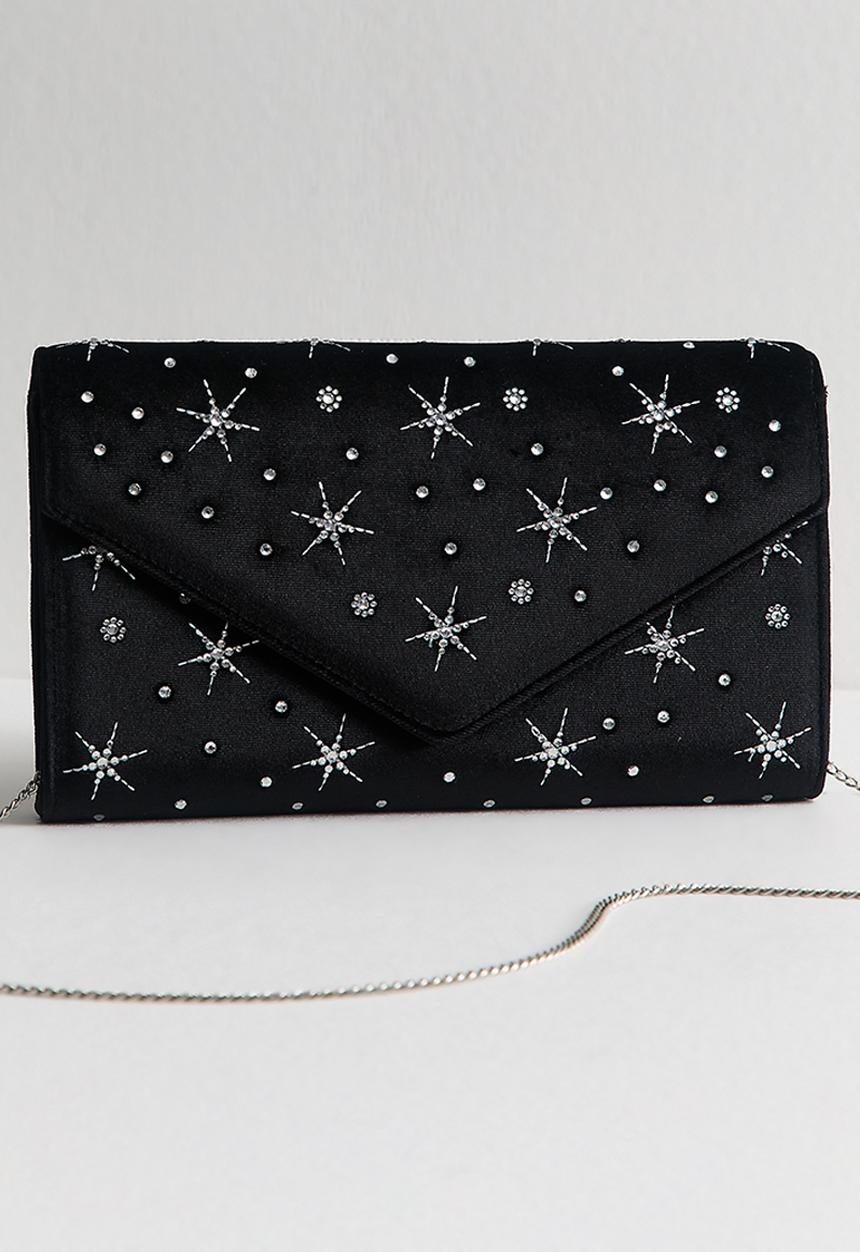 New Look - Constellation embossed clutch - black