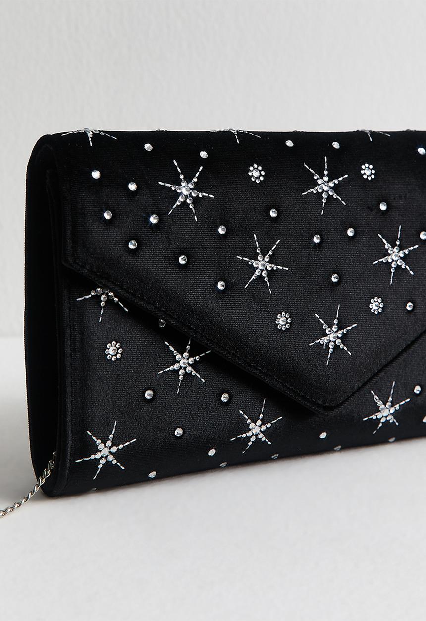 New Look - Constellation embossed clutch - black