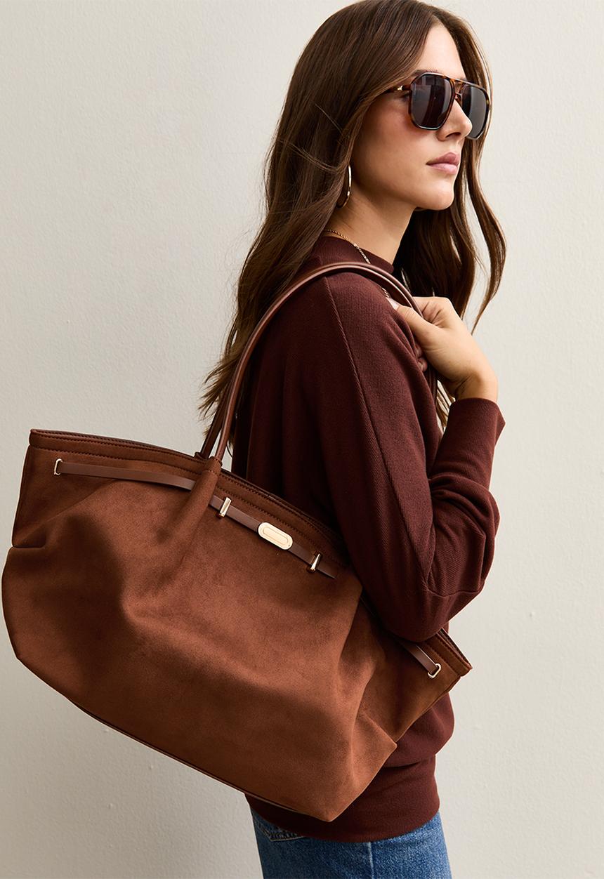 New Look - Soft winged slouch tote - brown