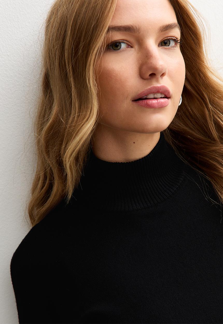 New Look - Op High Neck Knit Jumper - black