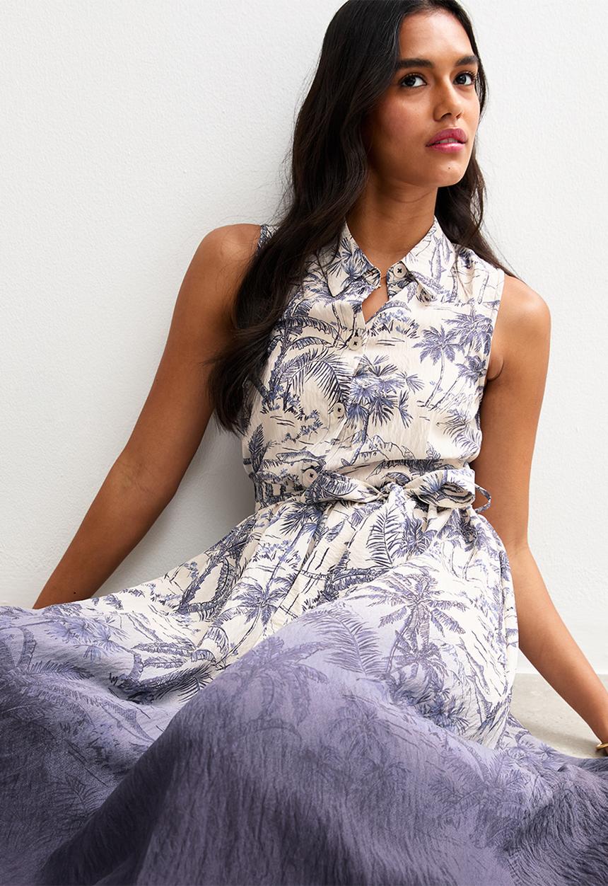 New Look - Ombre Toilesless shirt midi - purple