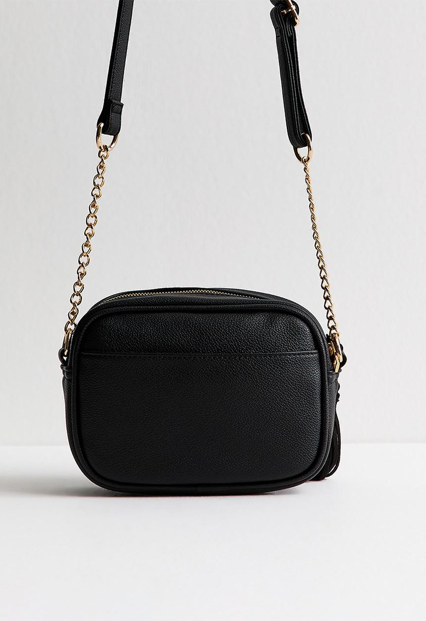 New Look - Thea suedette panel crossbody bag - black