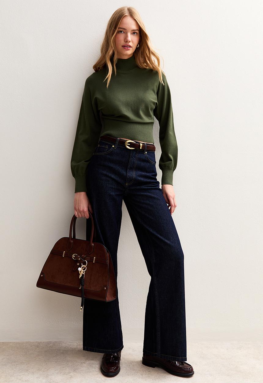 New Look - Op High Neck Knit Jumper - khaki