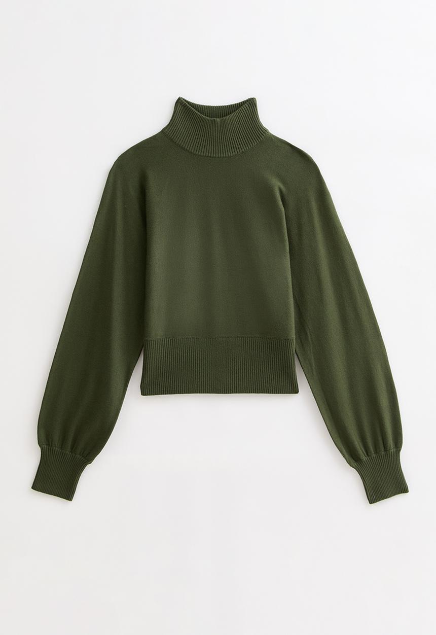 Op High Neck Knit Jumper - khaki