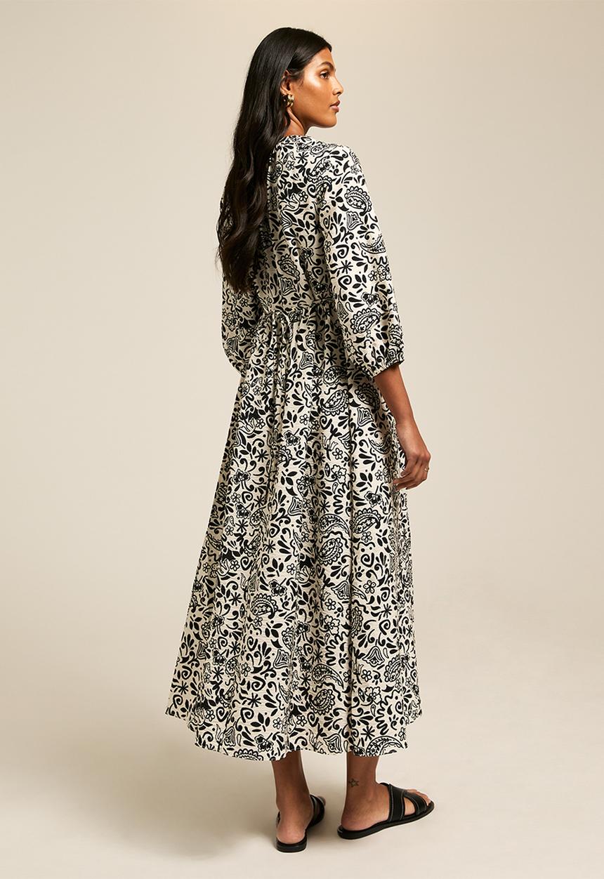 New Look - Sasha paisly smock midi  - camel
