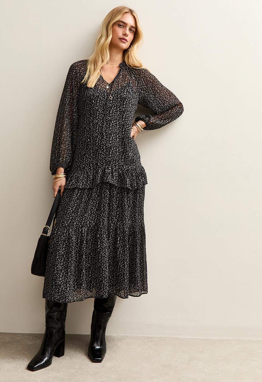 New Look - Dylan ditsy dress - black