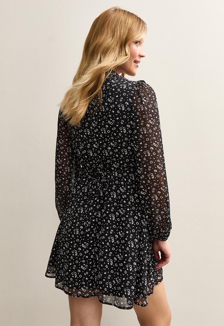New Look - Clara floral bow mini - black