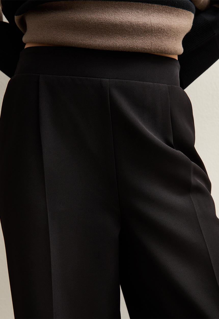 New Look - Pull On Wide Leg Trousers - black