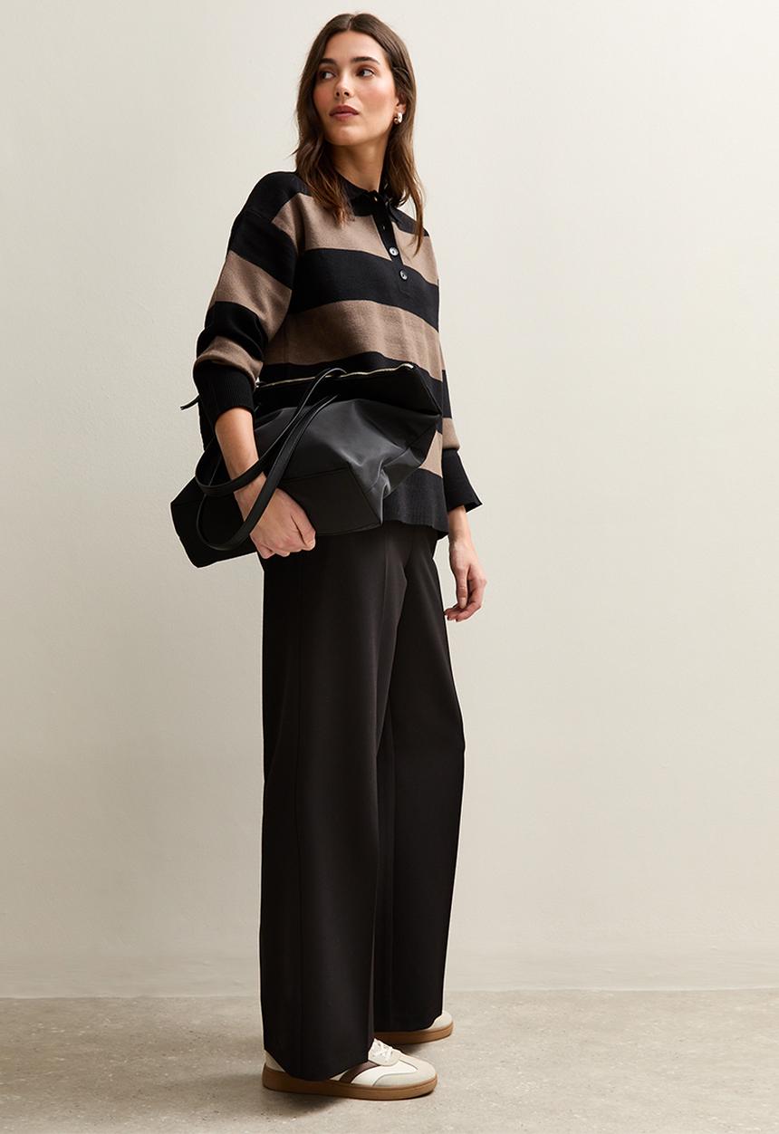 New Look - Pull On Wide Leg Trousers - black