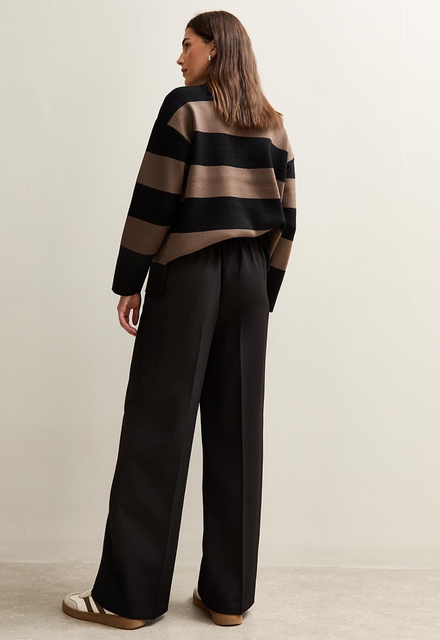 New Look - Pull On Wide Leg Trousers - black