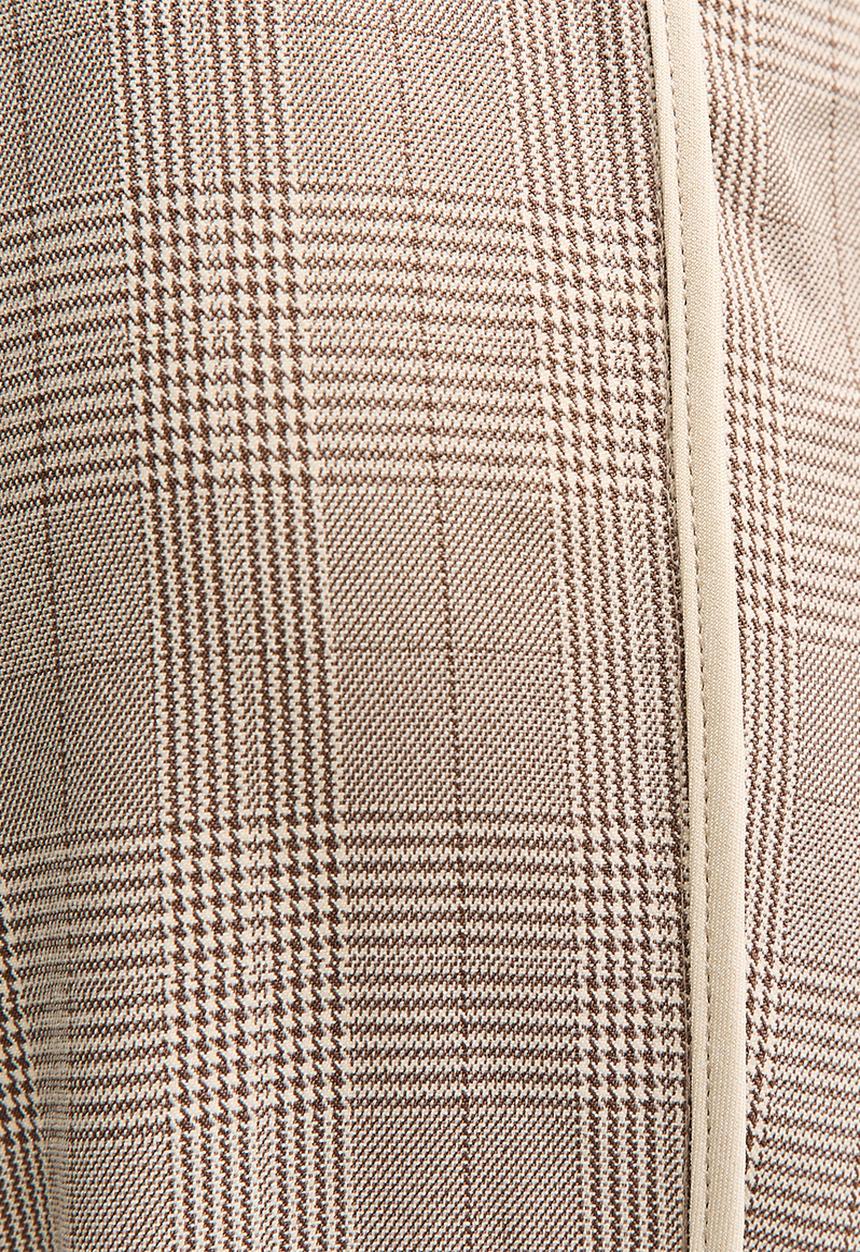 New Look - Check Side Stripe Wideleg Trouser - lt. brown