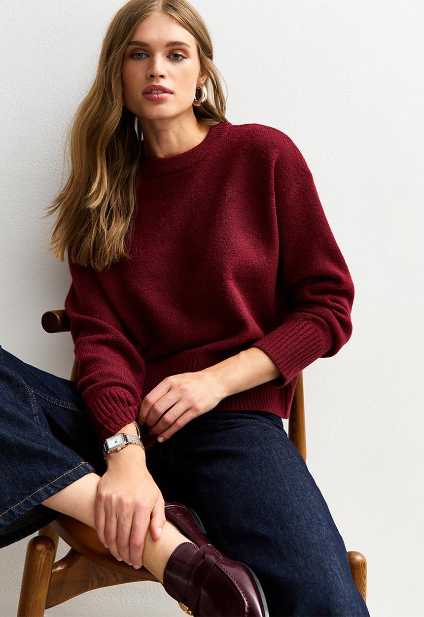 New Look - Crew Neck Jumper - dk red