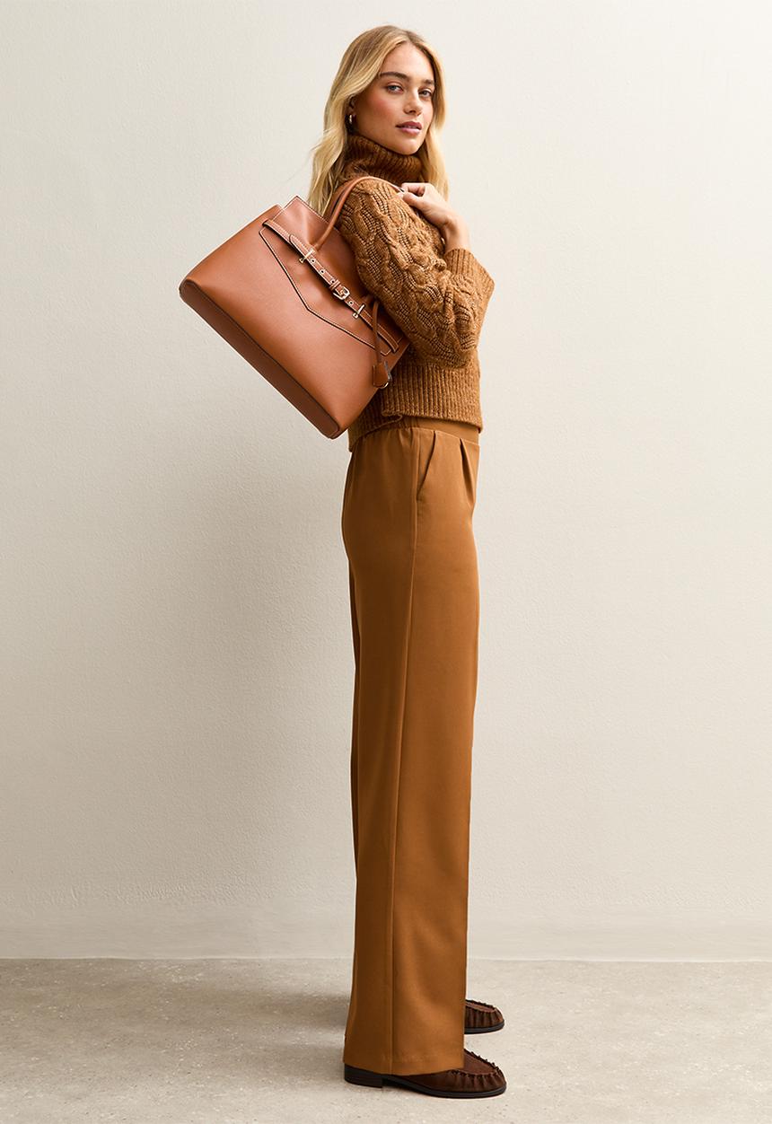 New Look - Pull On Wide Leg Trousers - toffee