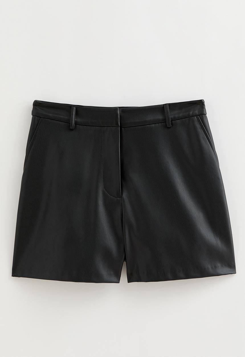 New Look - Faux Leather Shorts - black