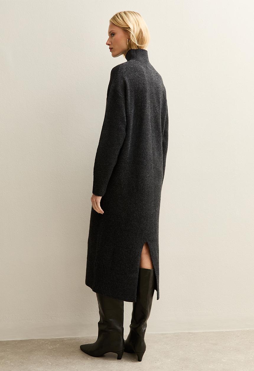 New Look - High Neck Midi Dress - dark grey