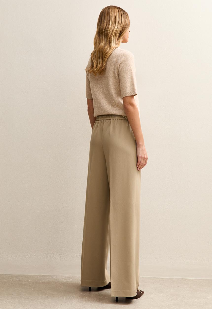 New Look - Wide Leg Drawstring Trousers - camel