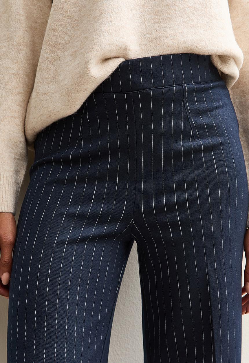 New Look - Pinstripe Jersey Pull On Trousers - blue