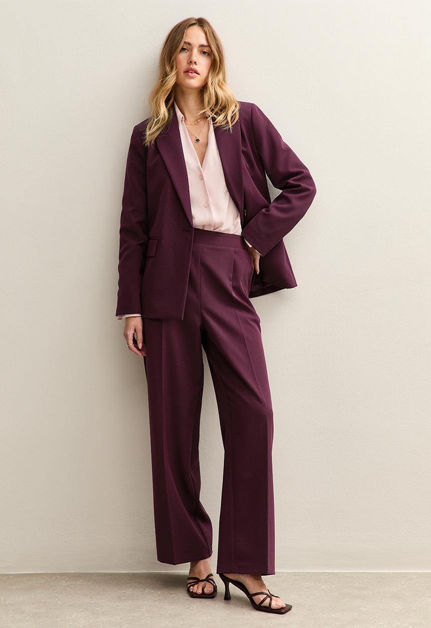 New Look - Pull On Wide Leg Trousers - burgundy