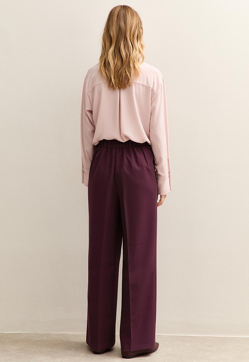 New Look - Pull On Wide Leg Trousers - burgundy