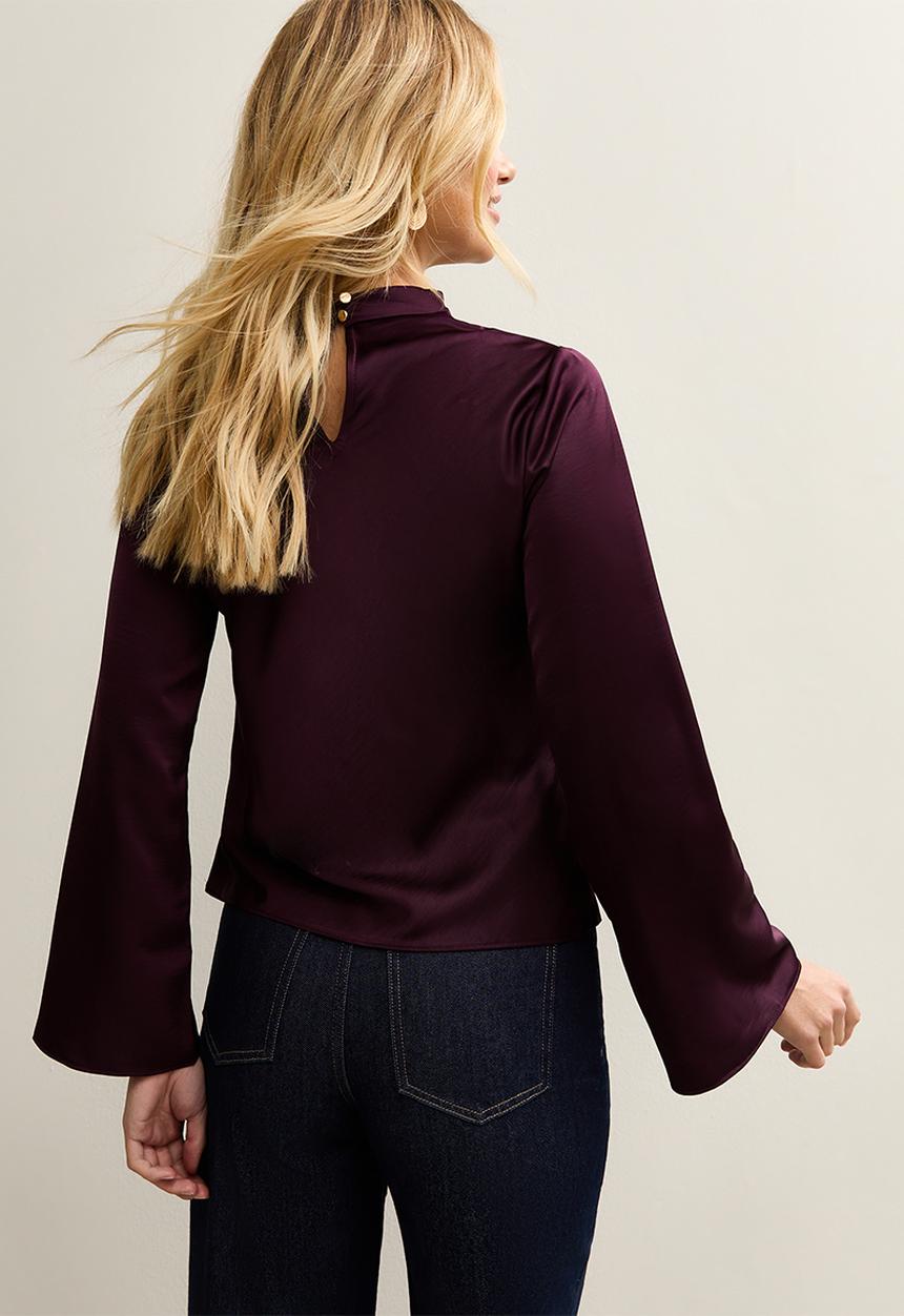 New Look - Ec k carter champagne cowl shell - burgundy