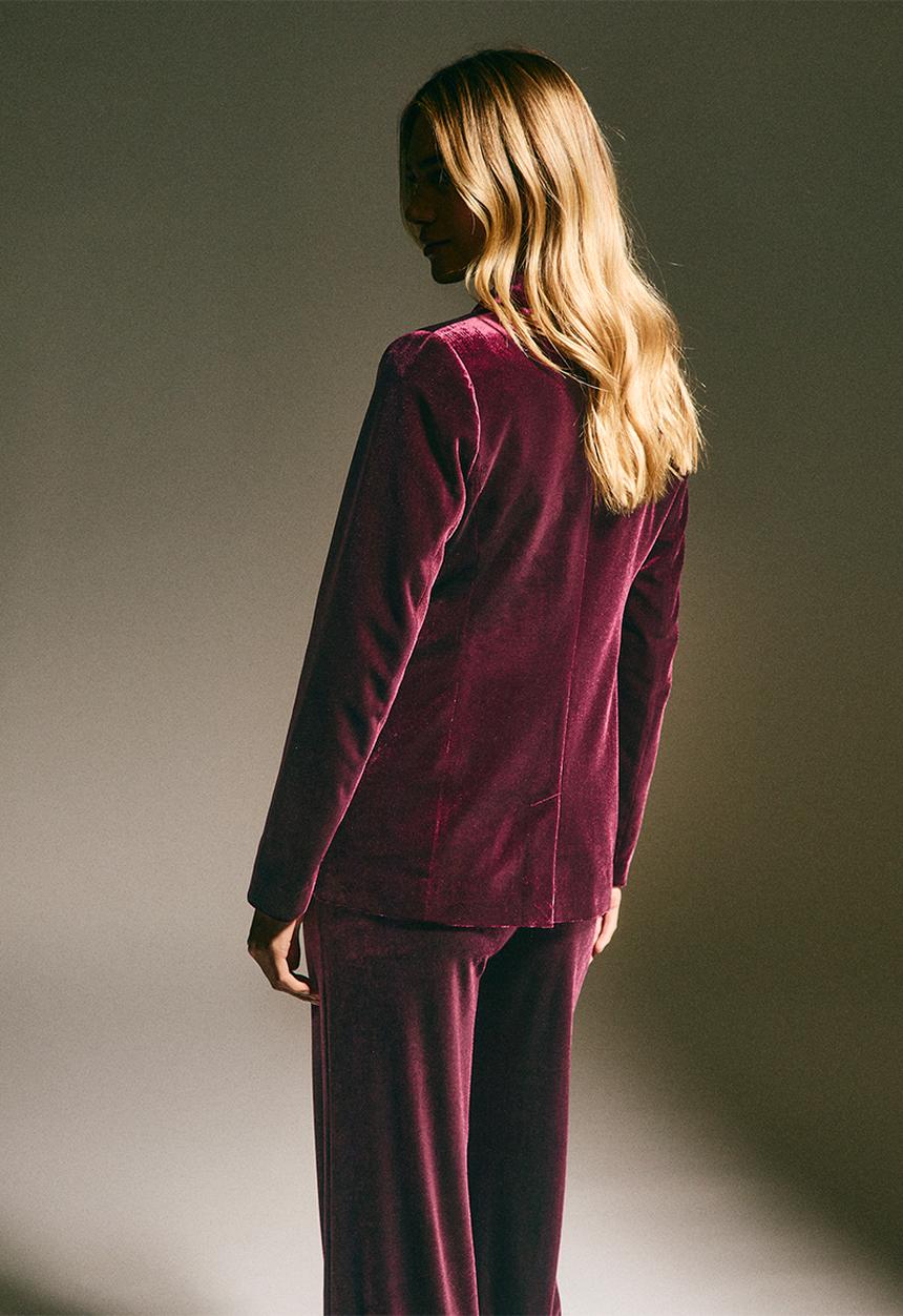 New Look - Velvet blazer - dk burgundy