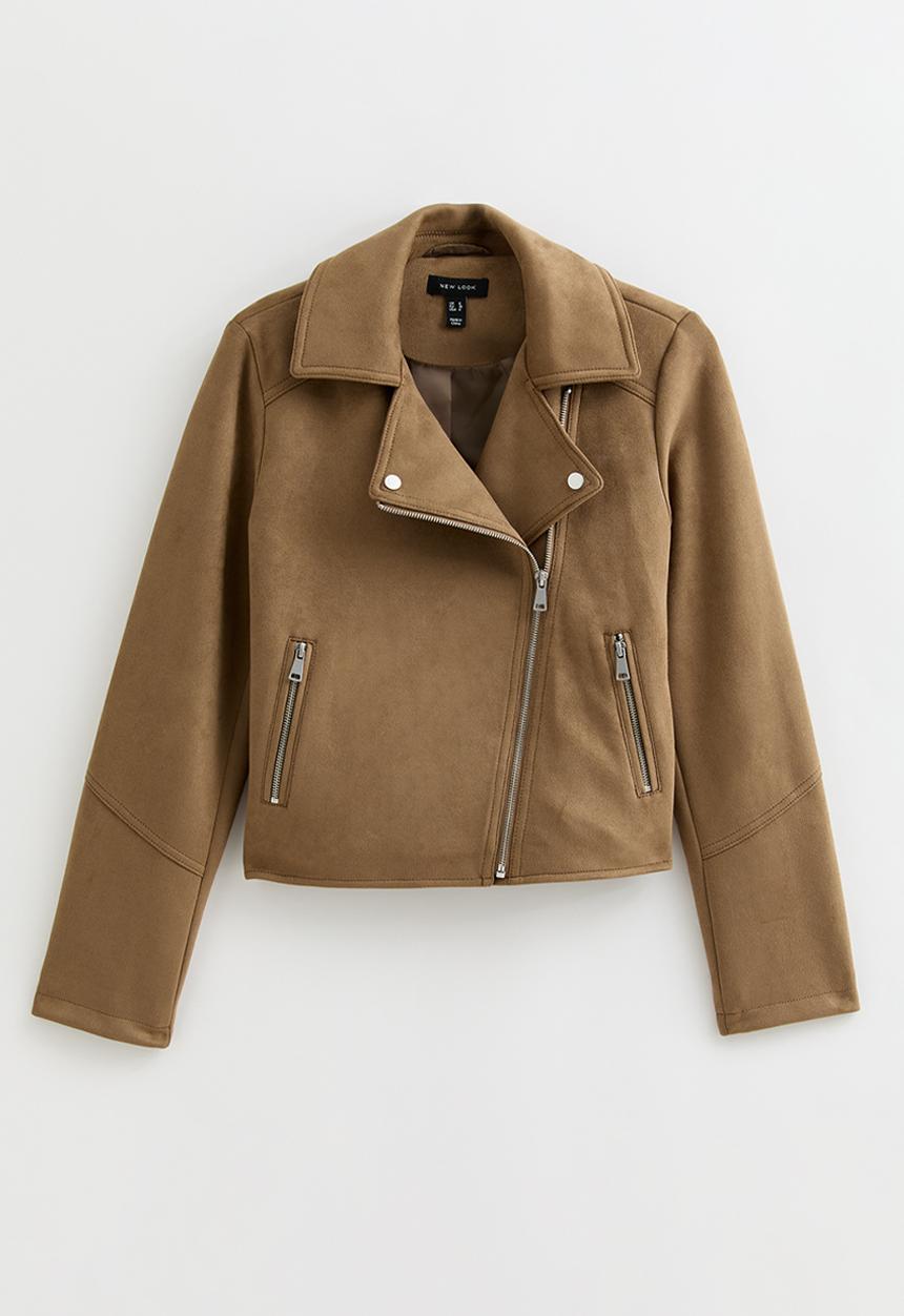 New Look - Suedette biker jacket - tan
