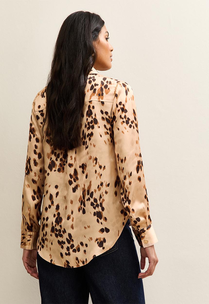 New Look - K ec marvin mm sloane satin shirt - brown