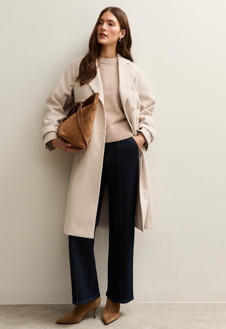 New Look - Cosy mac coat - off white