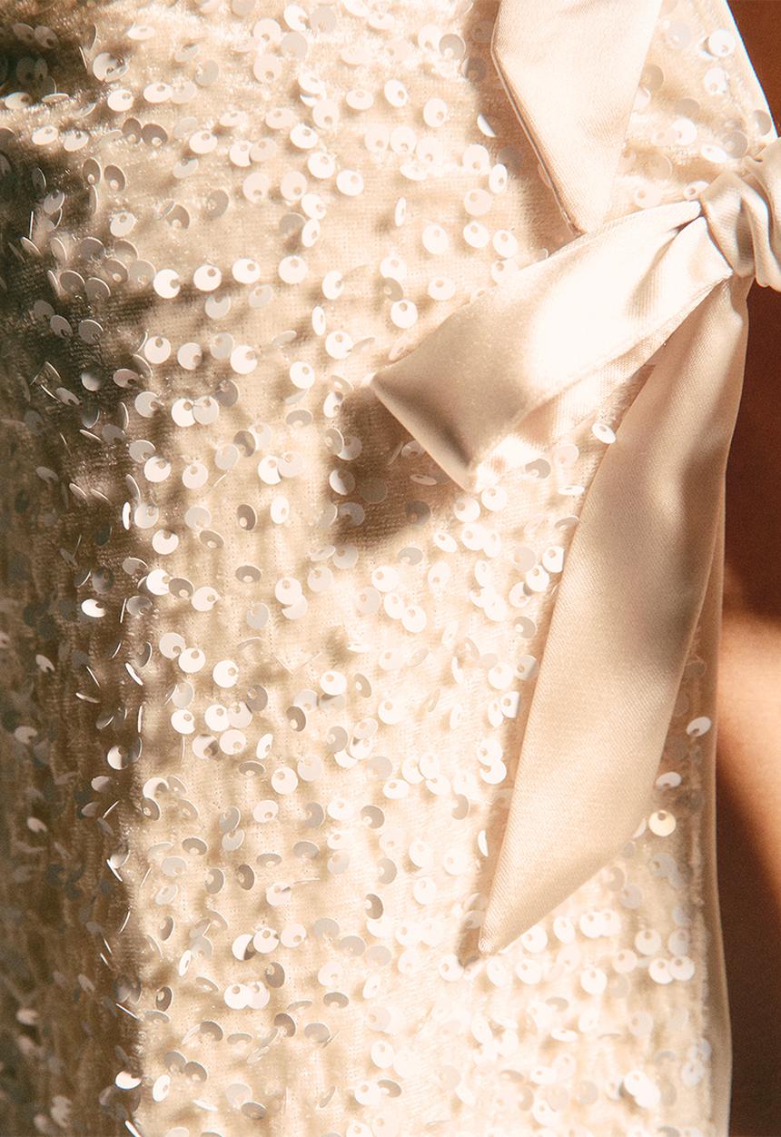 Go velvet sequin fancy jacket - cream