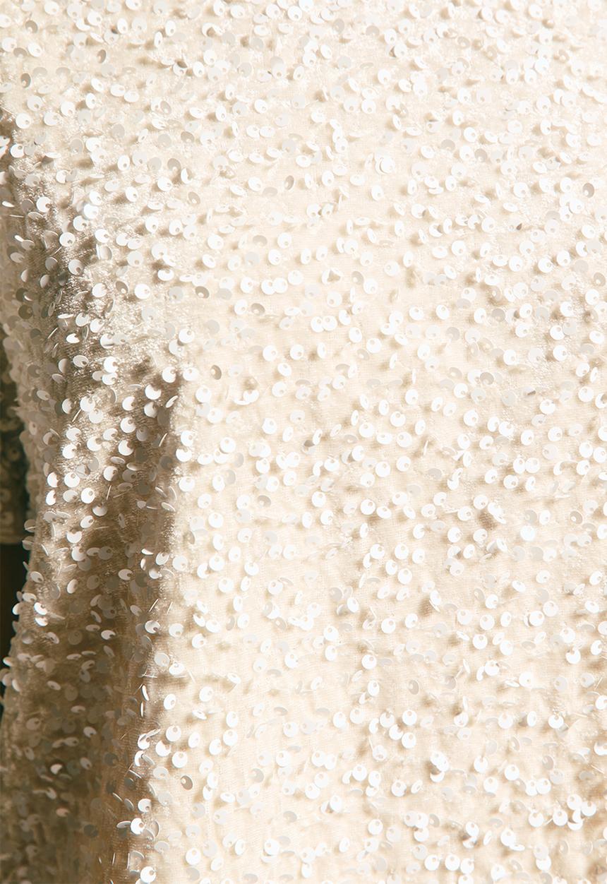 New Look - Go velvet sequin tee - cream