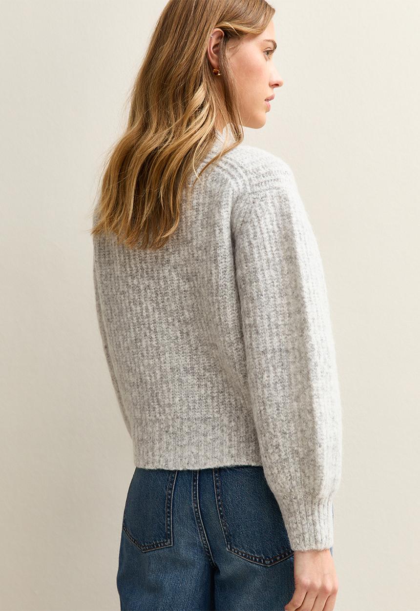 New Look - Chunky Knit V-Neck Cardigan - lt grey